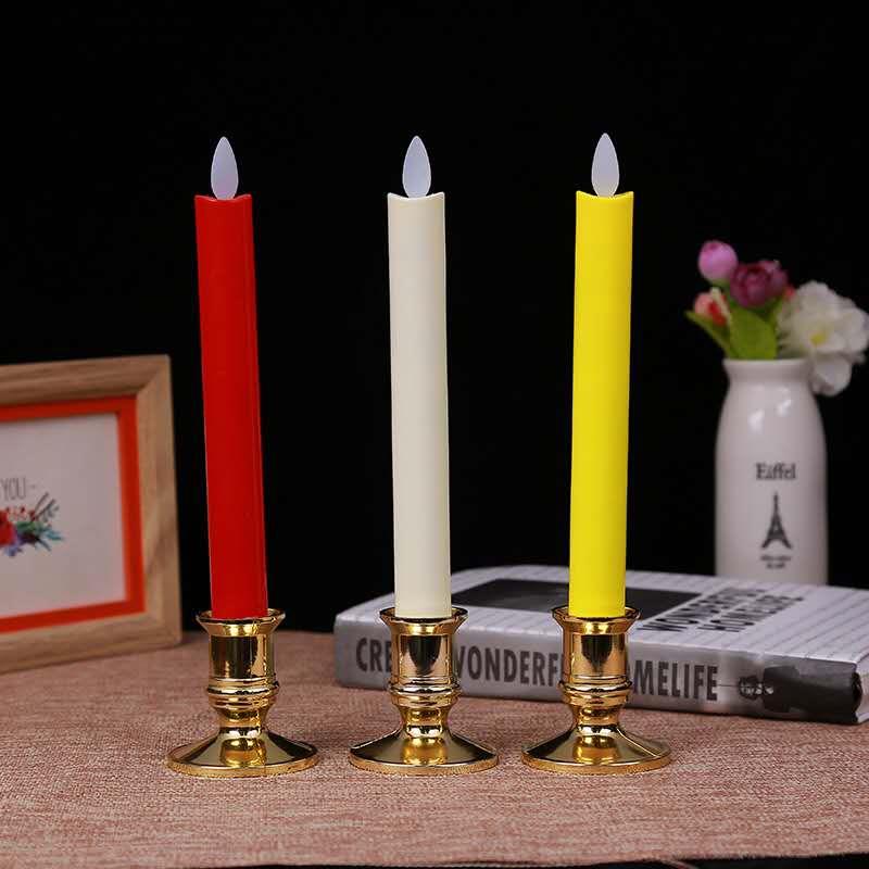 LED摇摆电子蜡烛灯 仿真蜡烛 电子长杆蜡 烛光晚餐节庆供佛电子灯1图