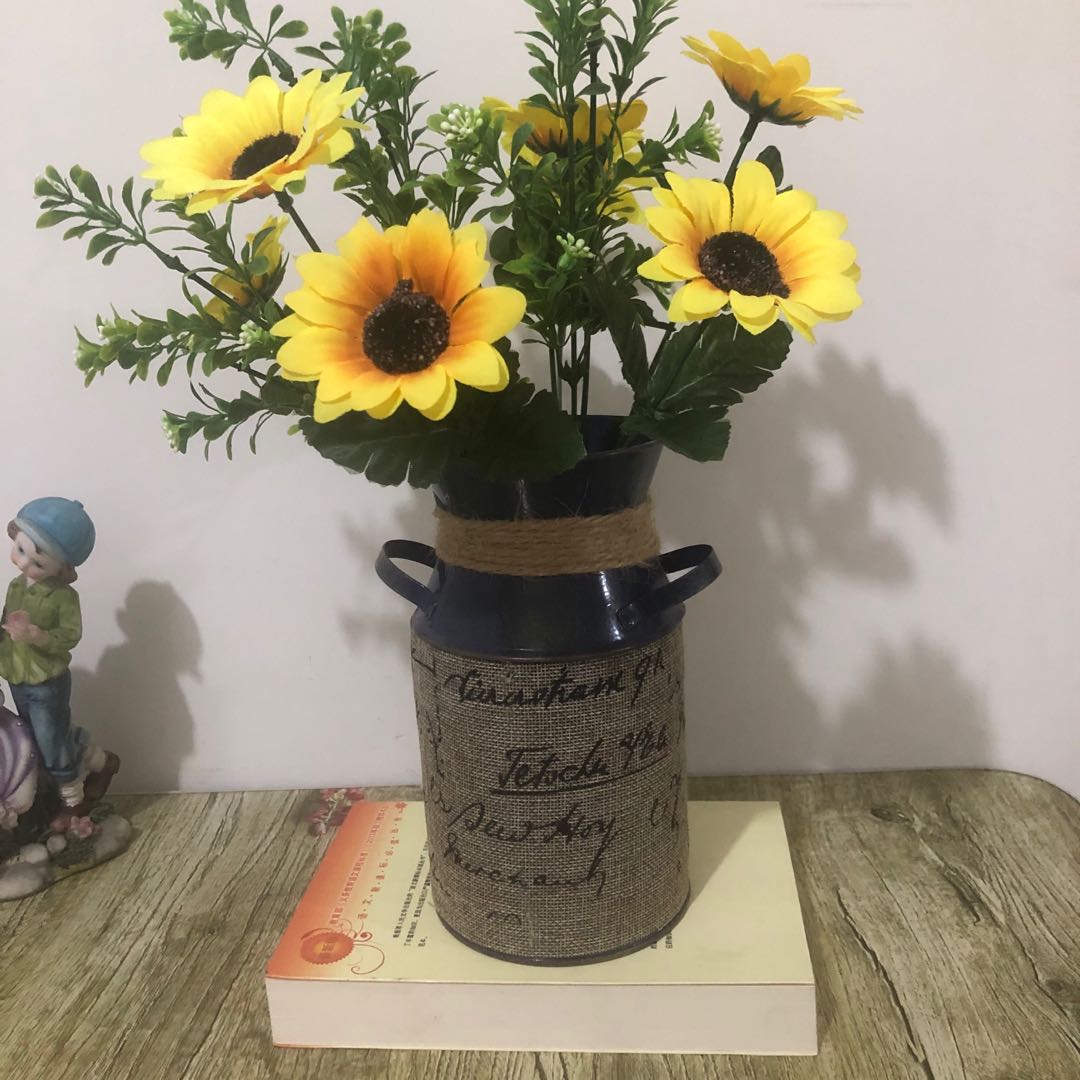 创意家居装饰铁皮花桶不锈钢桶欧式花边铁桶细节图