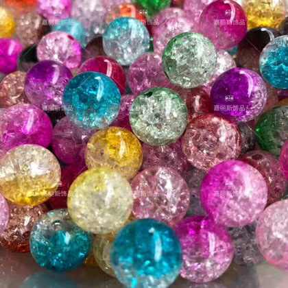 Acrylic bicolor floral beads thumbnail