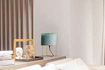Table lamp bedroom bedside lamp Nordic light luxury modern creative romantic warm flannelette table lamp Metal table lamp bedside table lamp