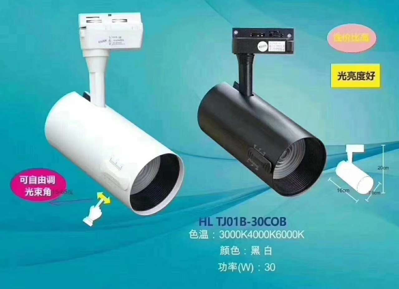 LED轨道射灯   鞋服专卖店专用射灯  重点照明专用灯白底实物图