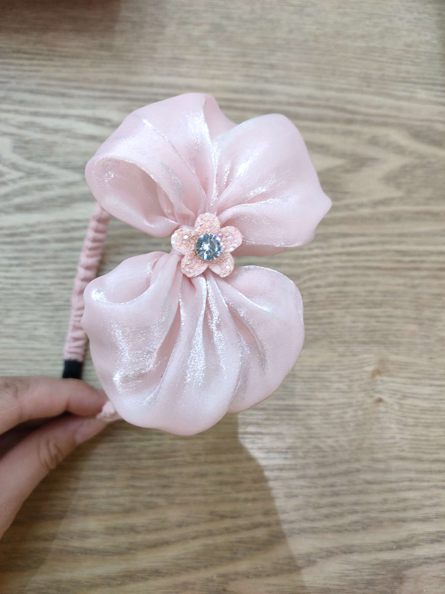 Cute Princess Headdress With Big Pink Bow Headband For Kids Specification drawing