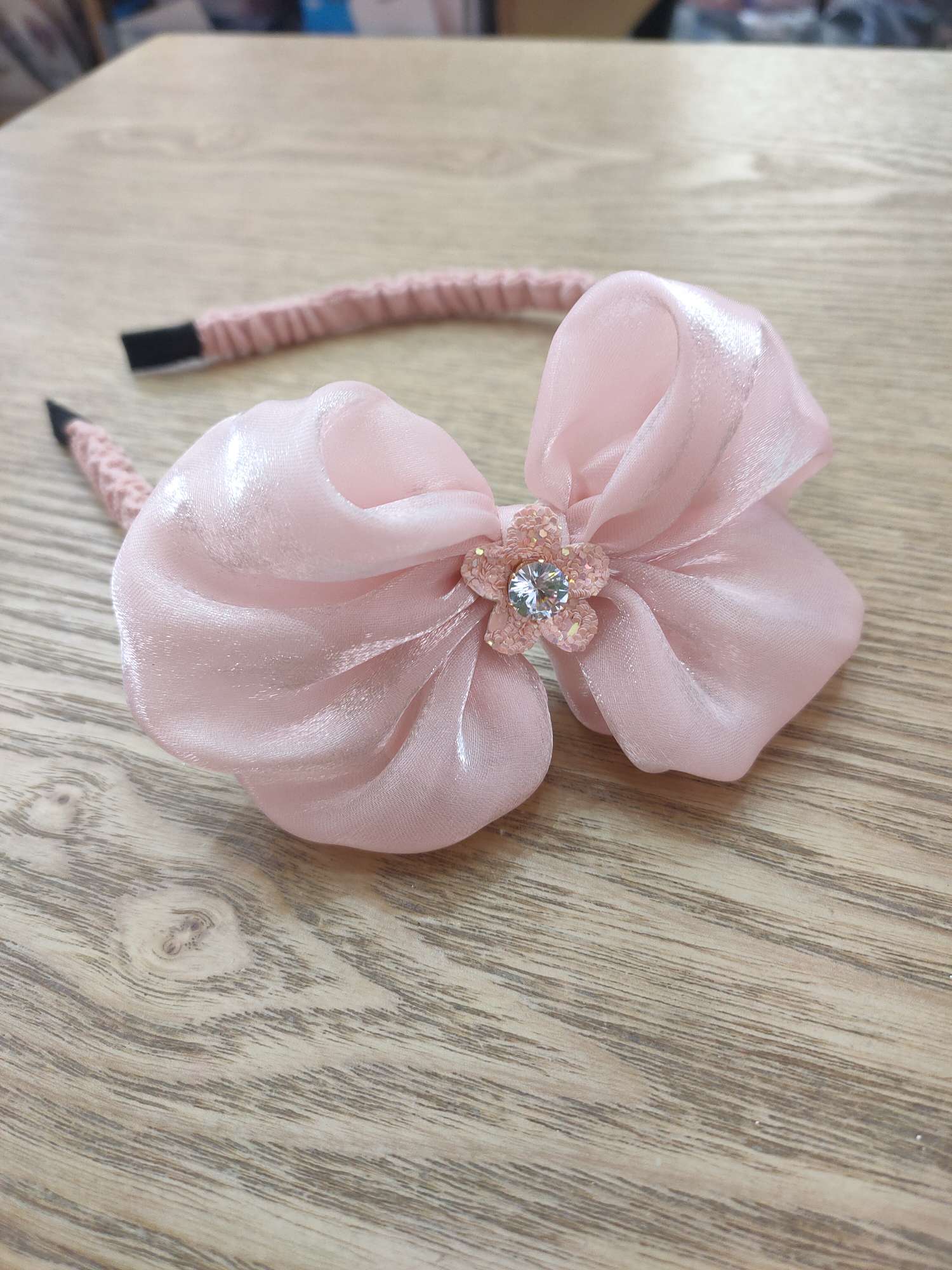 Cute Princess Headdress With Big Pink Bow Headband For Kids full figure