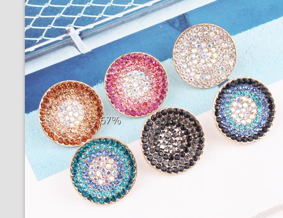 Round full diamond transition multicolor matching earrings