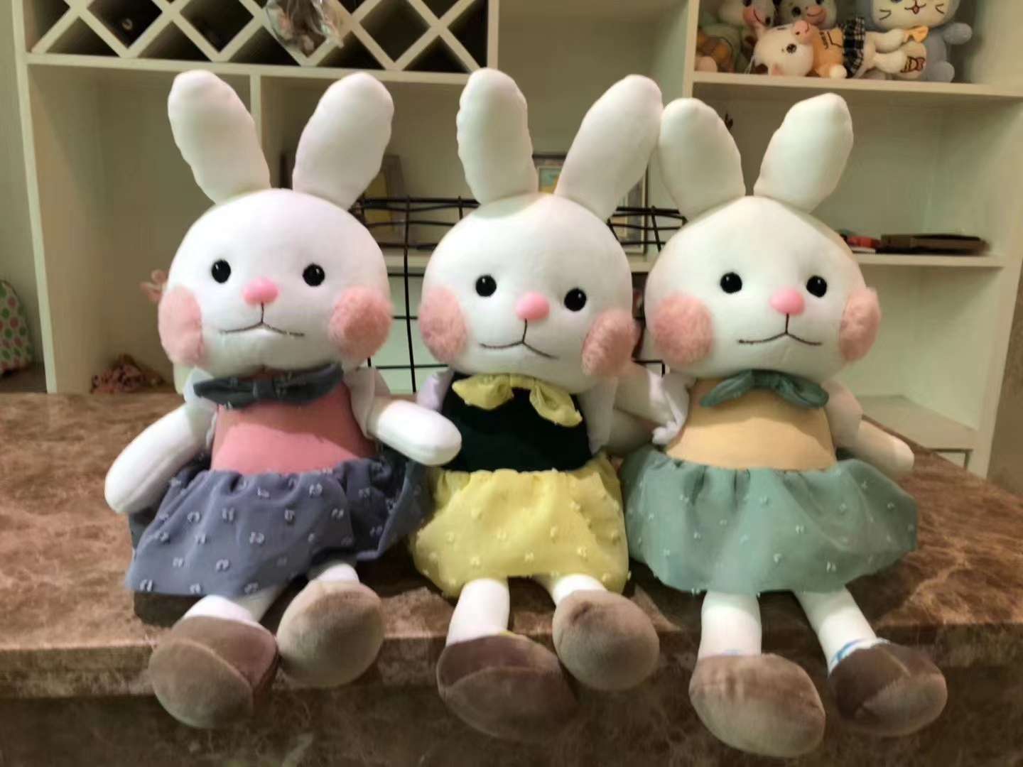 Wholesale of dress rabbit plush toys and claw machine figurines
