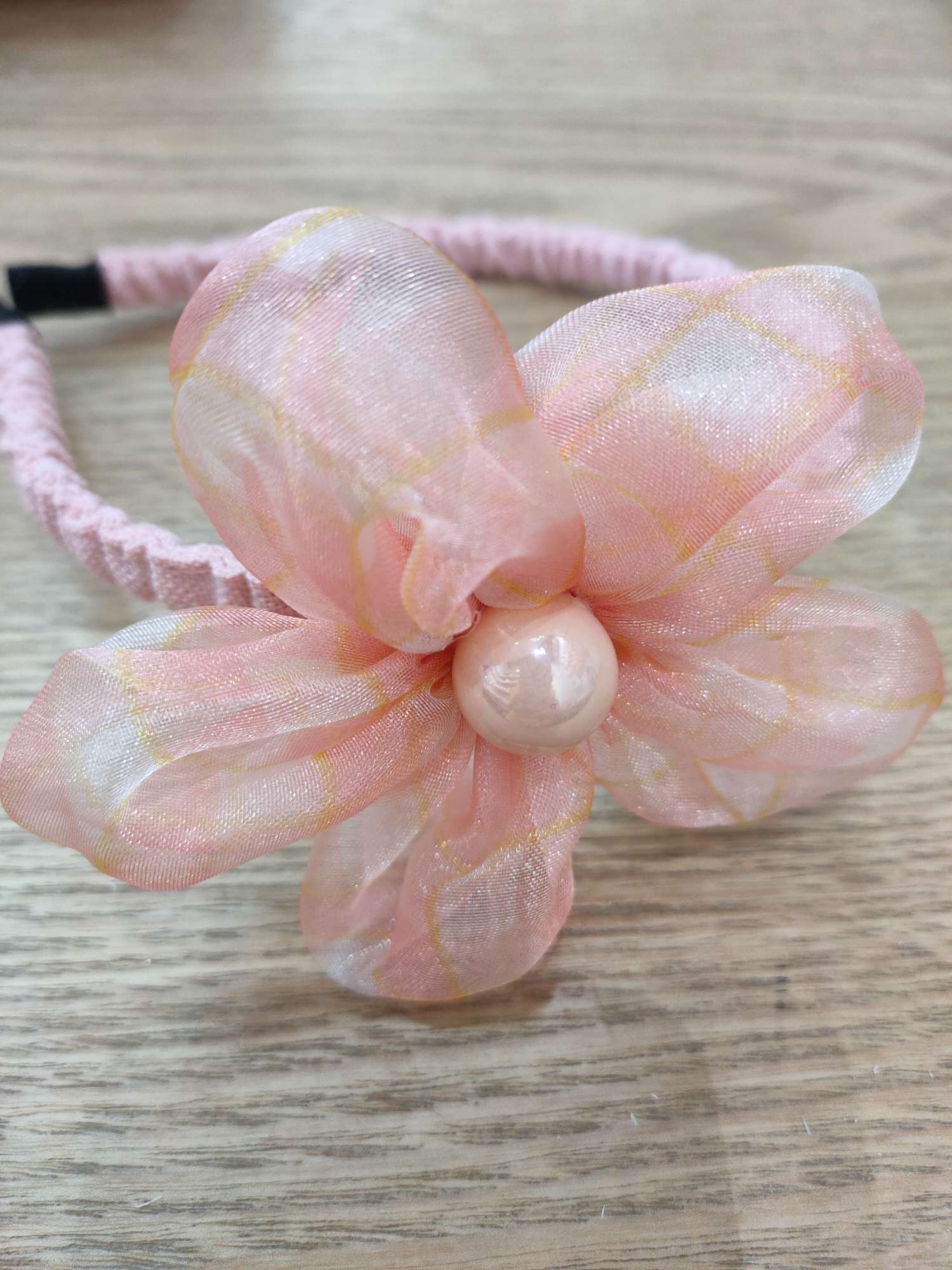 Little Girl Pink Little Flower Headband Baby Everything With Cute Pearl Headband Hair Accessories details Picture