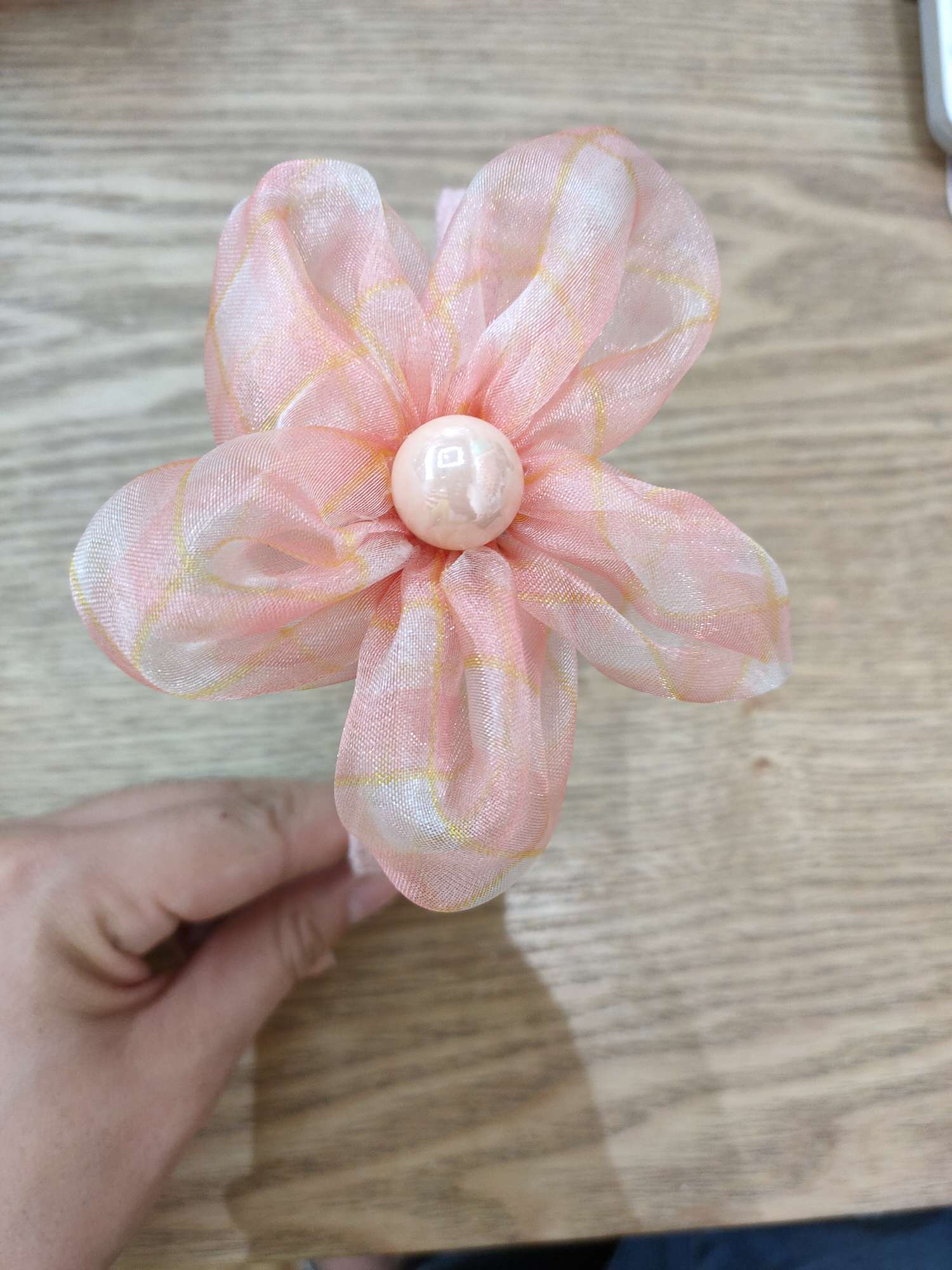 Little Girl Pink Little Flower Headband Baby Everything With Cute Pearl Headband Hair Accessories Item Picture