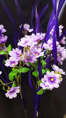 Simulation flower simulation flat chrysanthemum beauty chrysanthemum, flat chrysanthemum water willow dry branches ground to decorate violets thumbnail