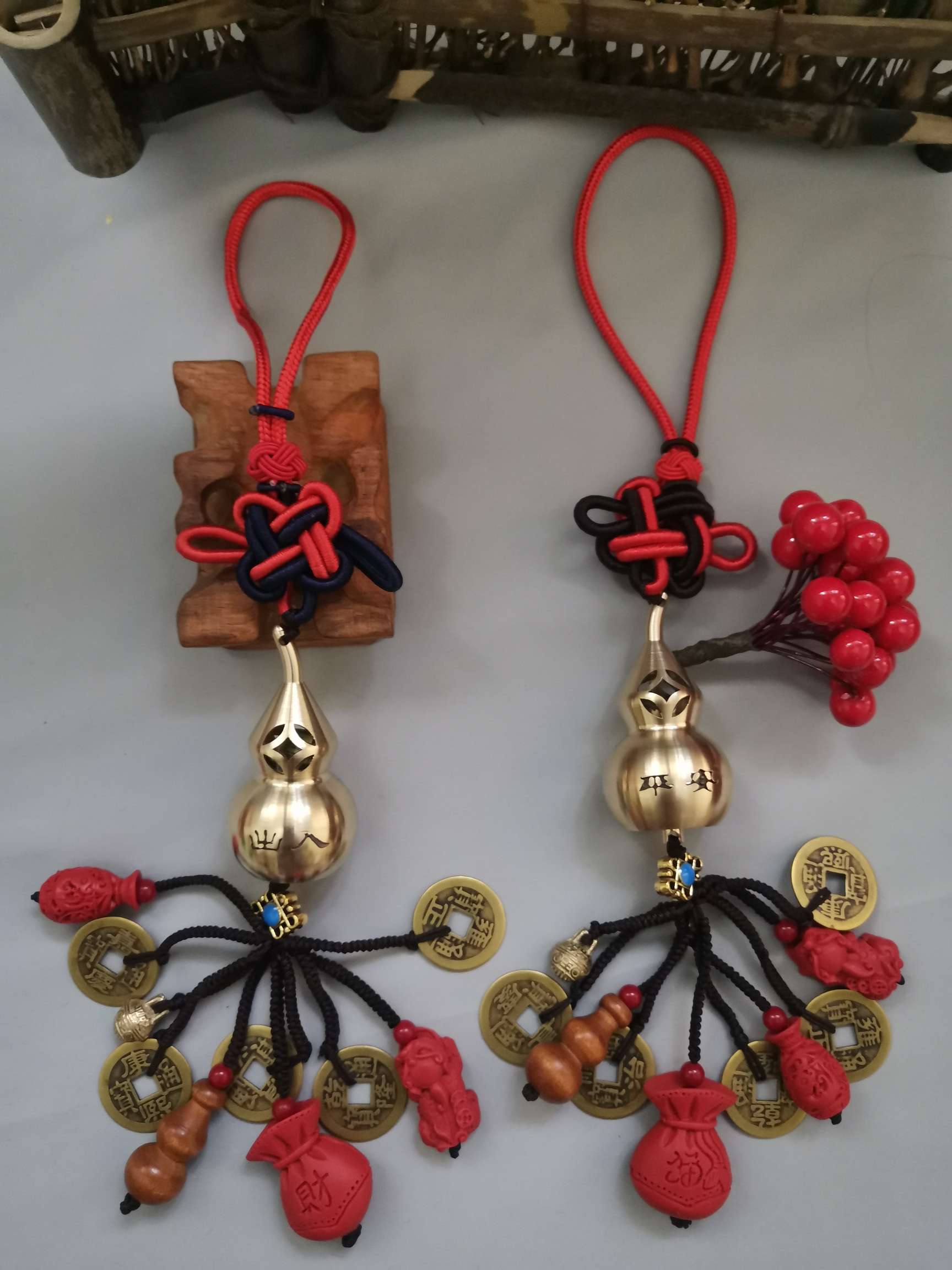 Copper gourds are perfectly hung thumbnail
