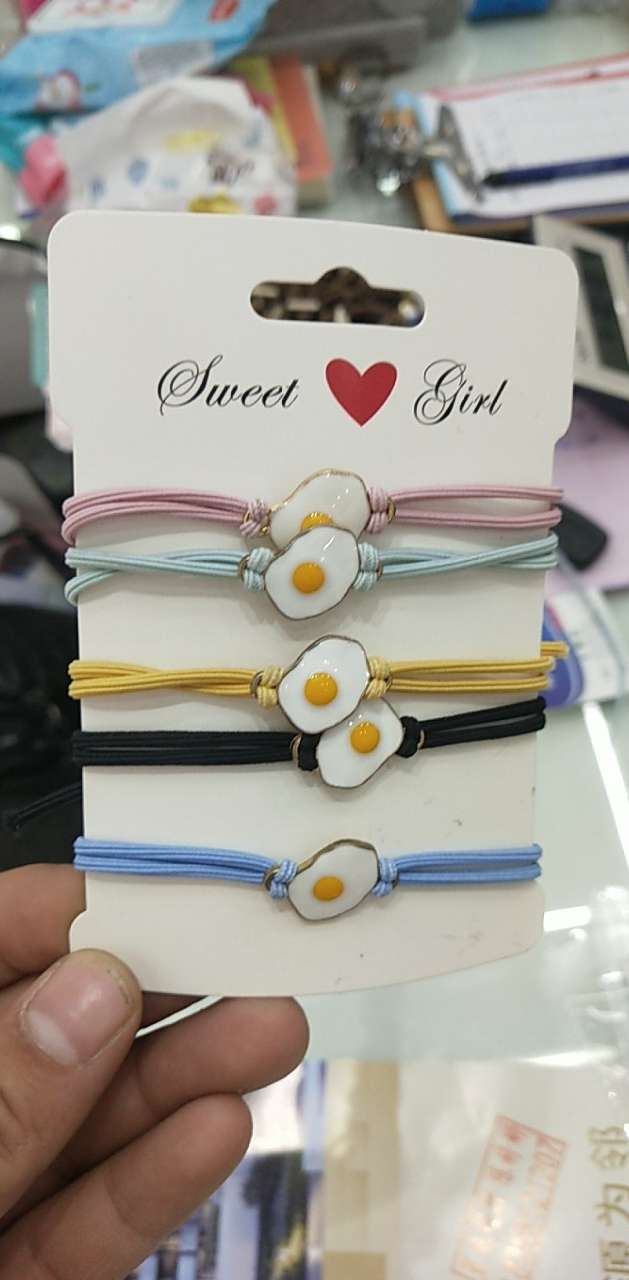 South Korea lovely poached egg hair string heirpiece ins simple hair string ornaments Japan and South Korea tie hair rubber band hair ring thumbnail