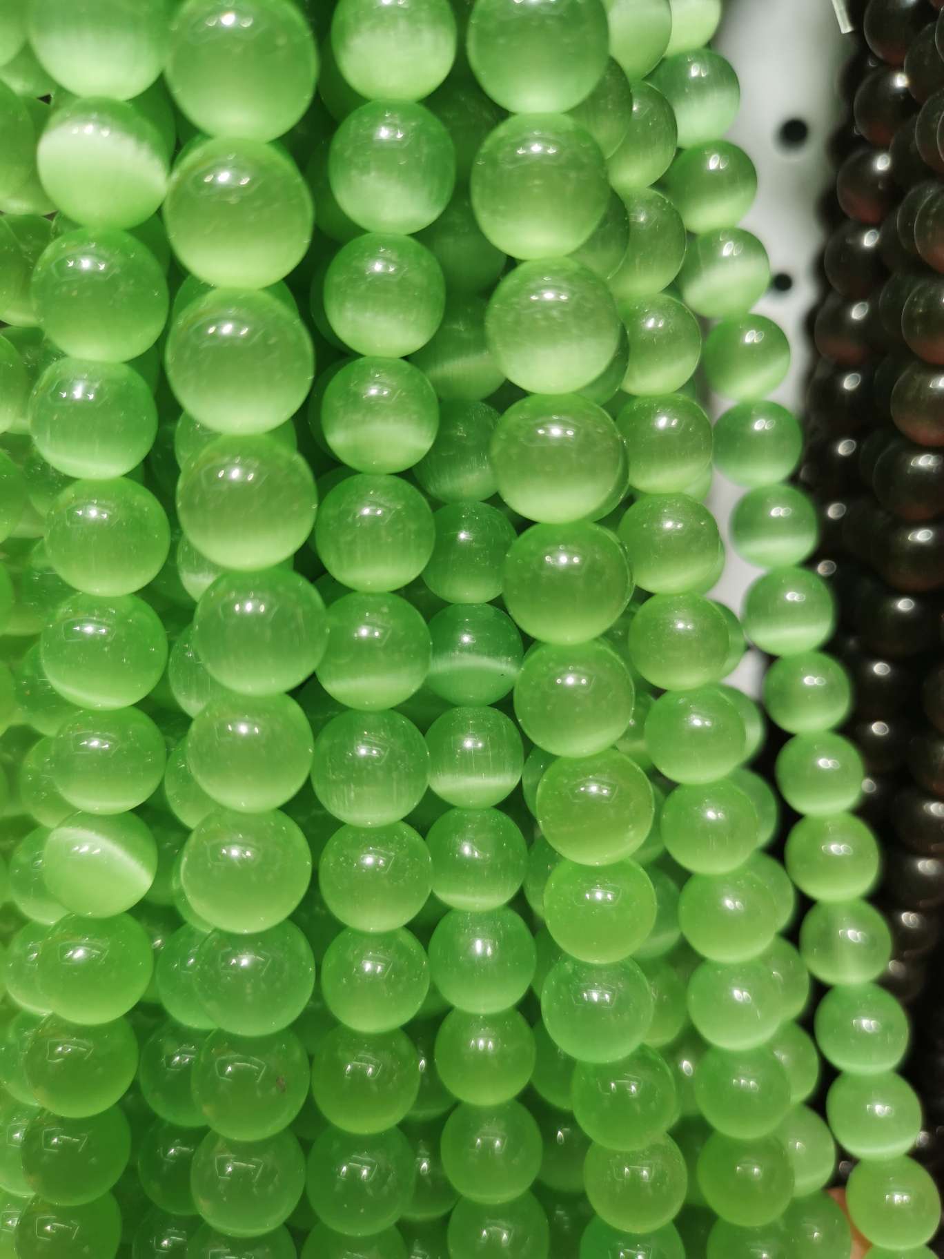 猫眼石8mm圆珠DIY手工制作沙金色树脂配件 奶油胶配饰钥匙扣配件 创意个性装饰材料细节图