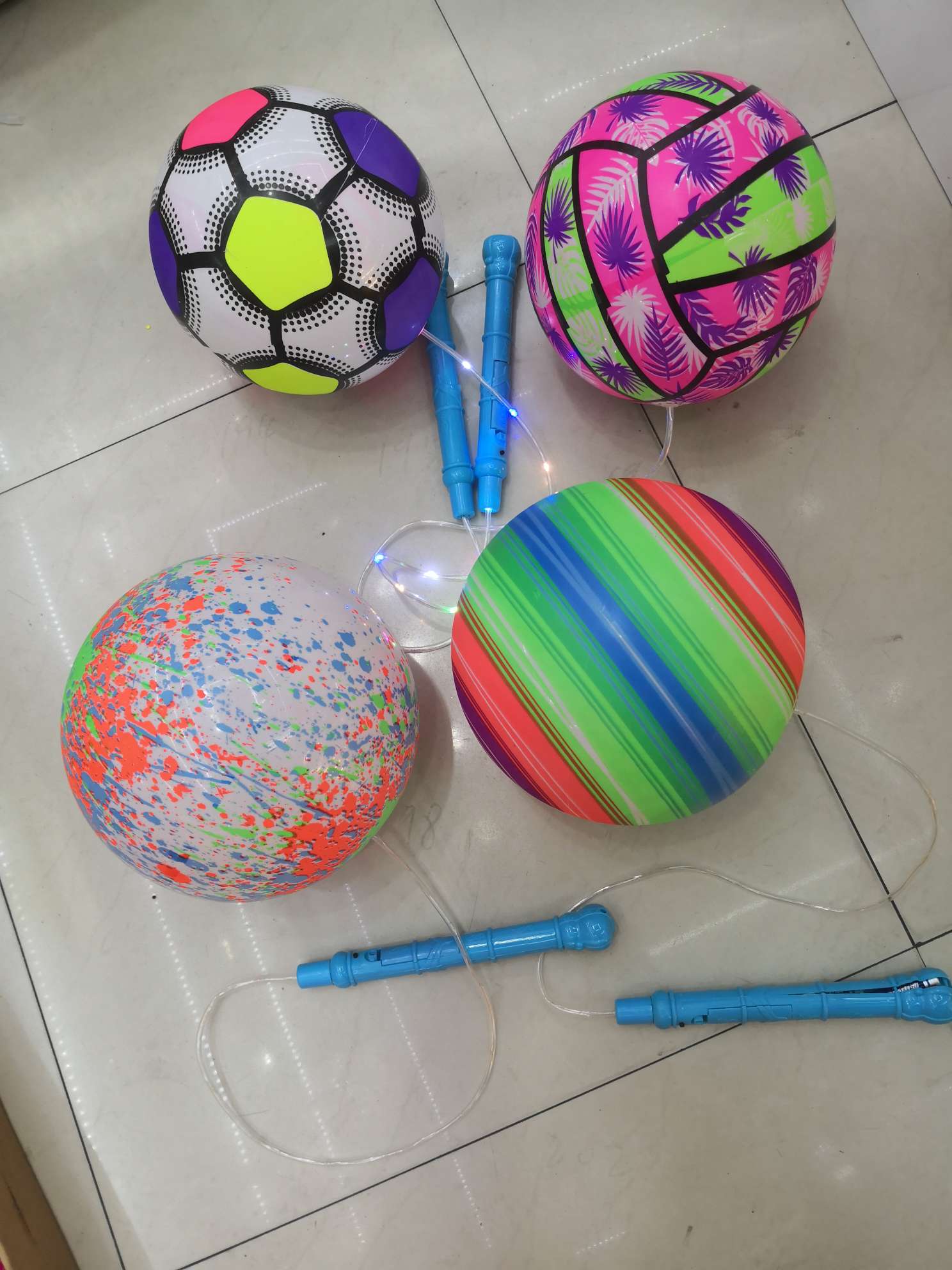 The popular "Flash Flinging Ball" street stall is a bestseller at the night market details Picture
