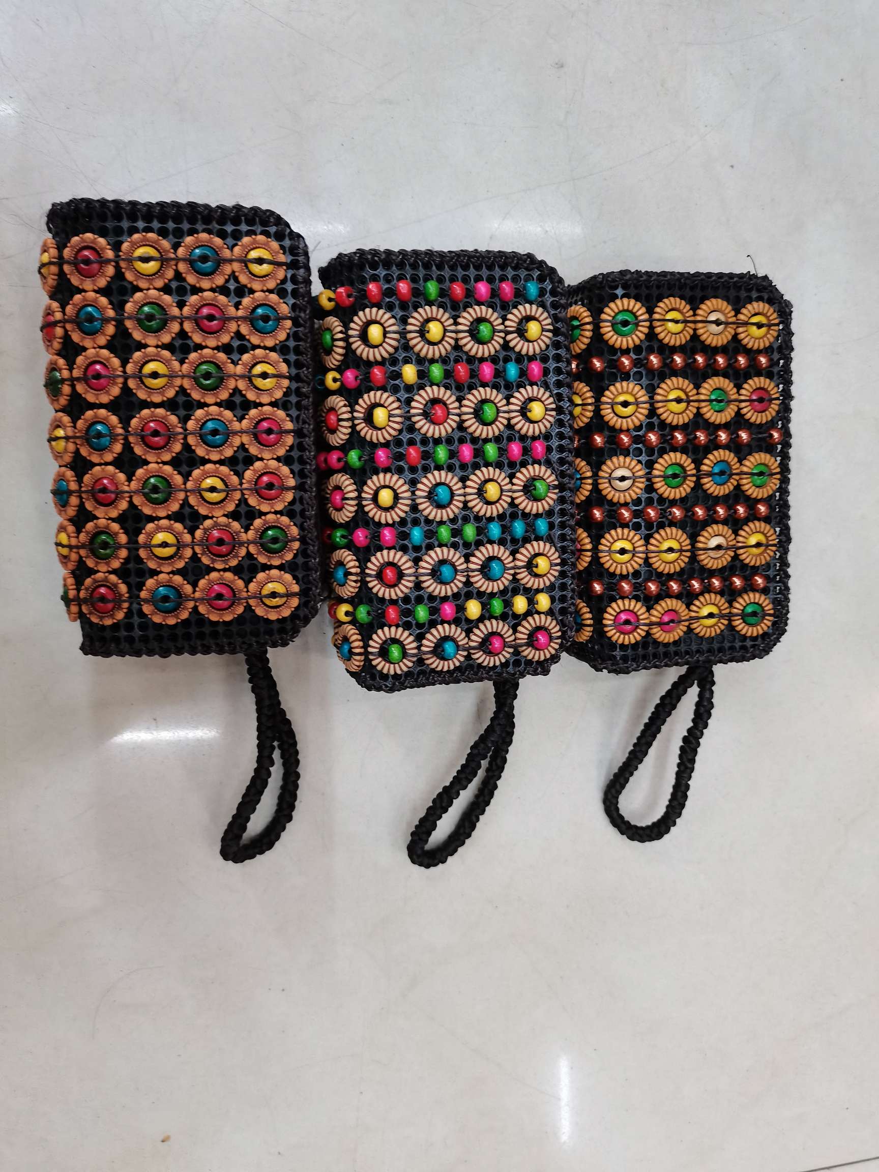 树脂手工双拉短带手提包零钱包