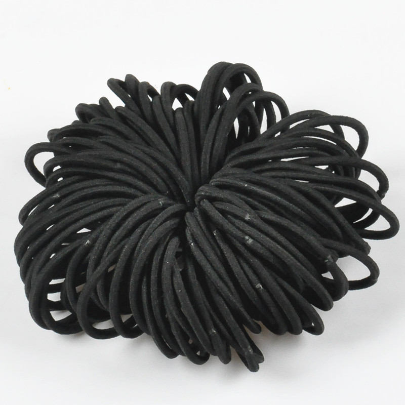 100 Seamless Hair Rope New 04Cm Black High Elastic Band Hair Band Korean Version Simple Hair Accessories Wholesale H4 details Picture