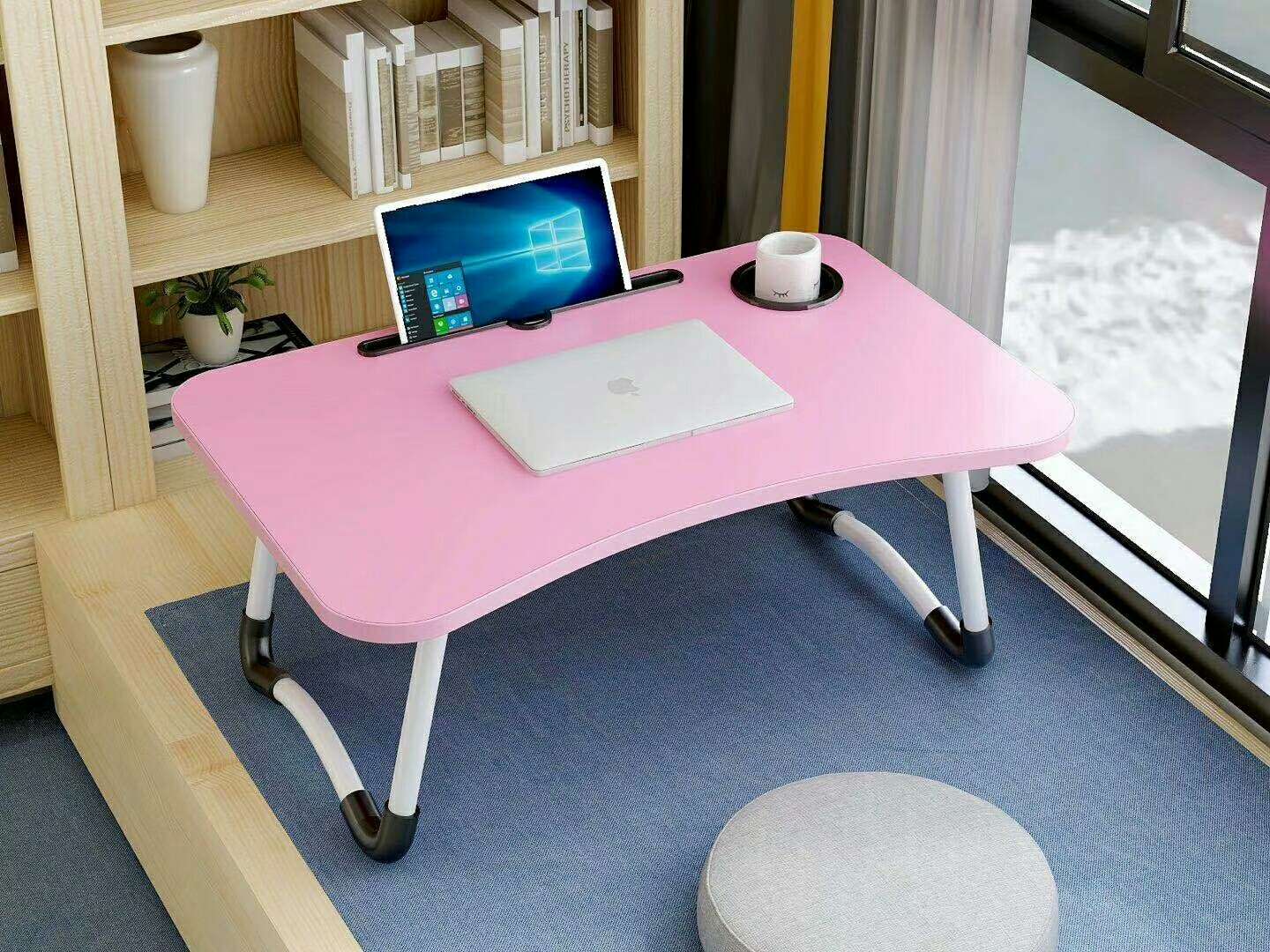 床上电脑桌，懒人桌，儿童学习桌，写字桌白底实物图