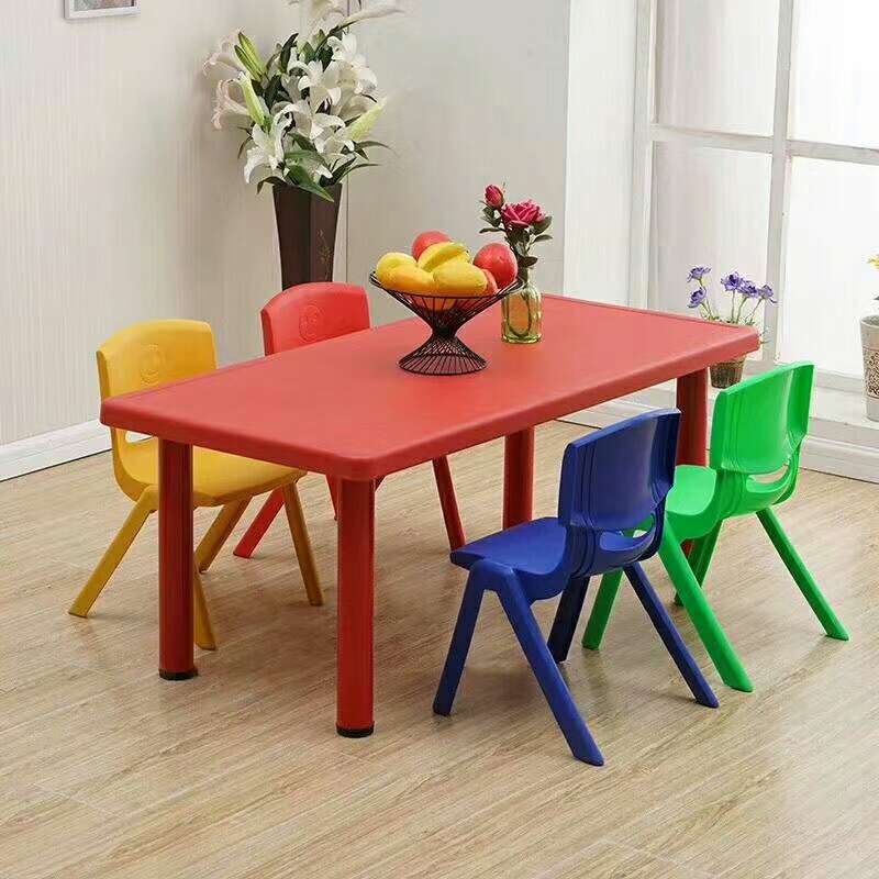  幼儿园塑料桌椅儿童六人长方桌宝宝学习桌 子幼儿园加厚课产品图