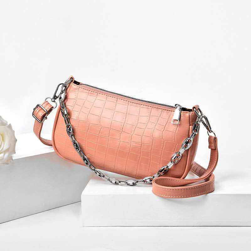 Custom-made new all-PU crocodile pattern chain crossbody bags for both domestic and export sales undefined