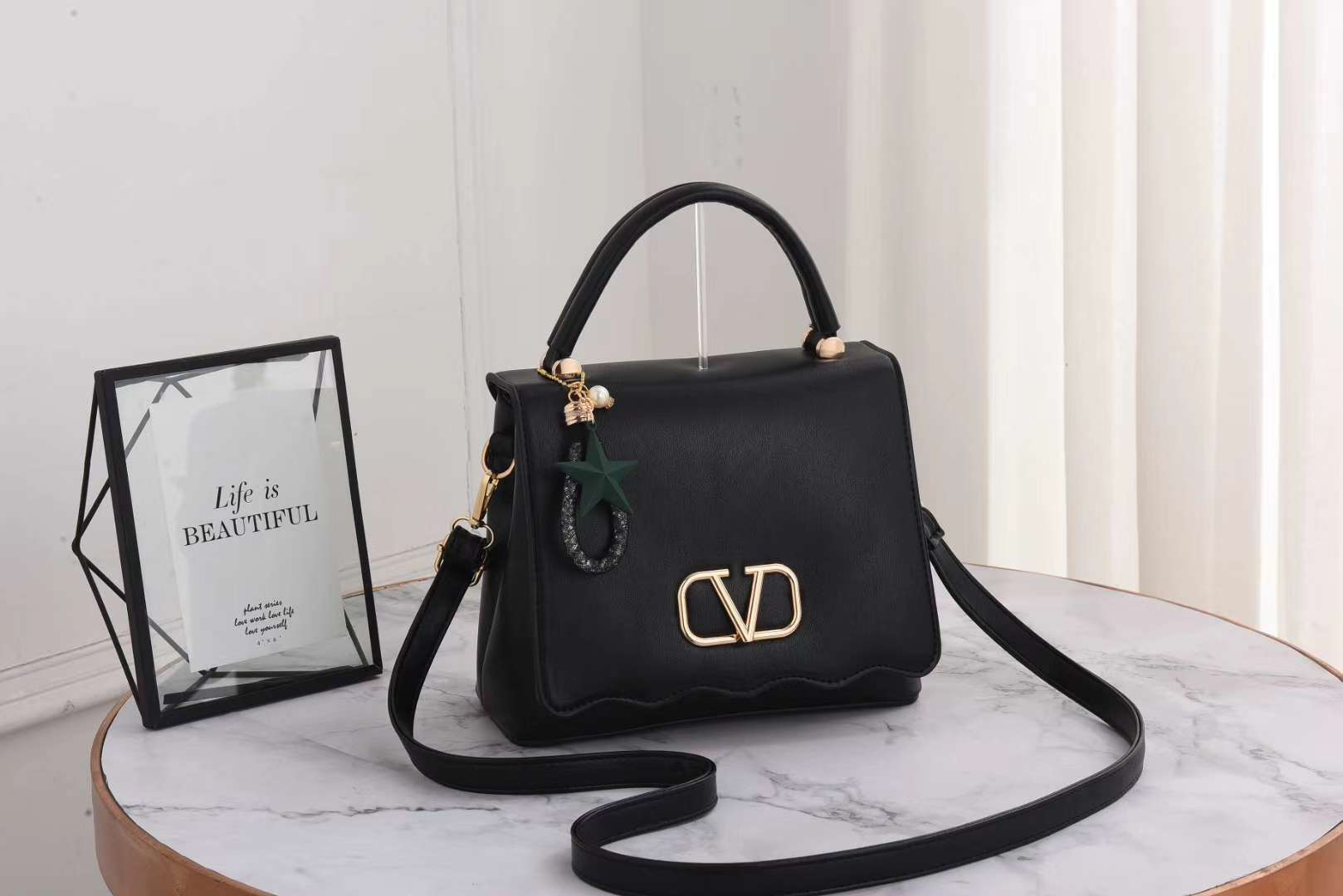 Custom-made new all-PU single-shoulder handbag letters for both domestic and export sales undefined