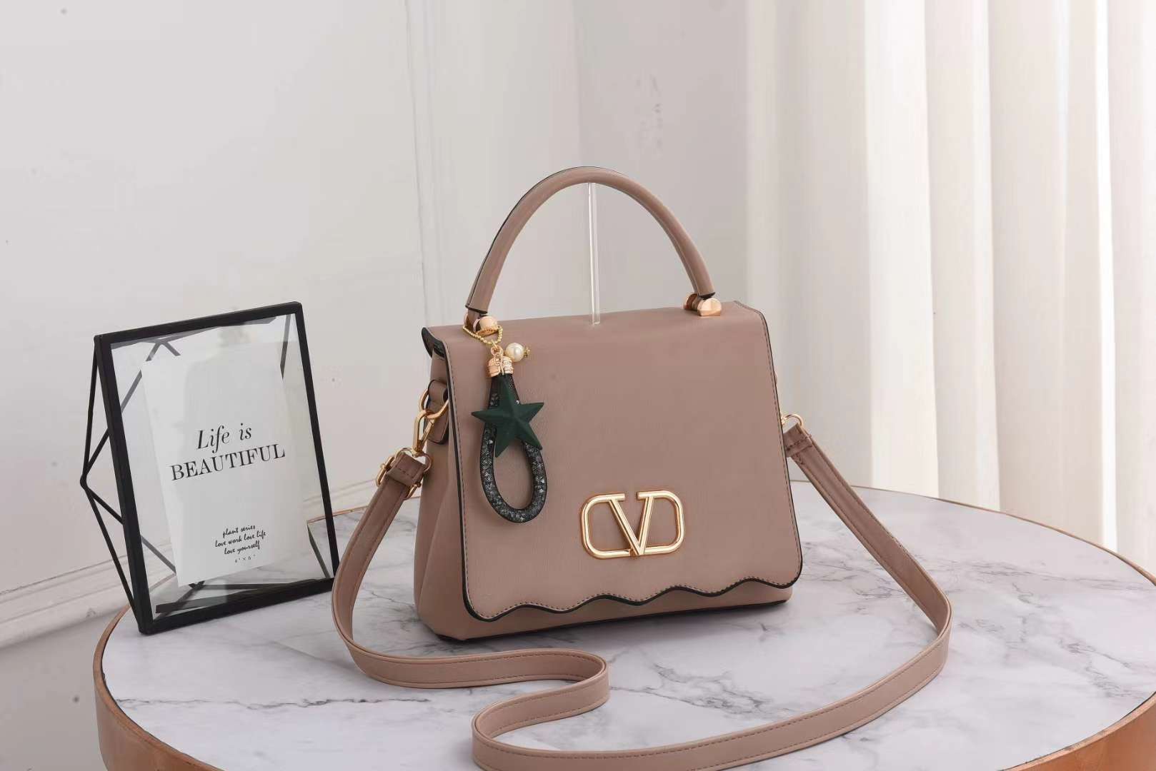 Custom-made new all-PU single-shoulder handbag letters for both domestic and export sales undefined