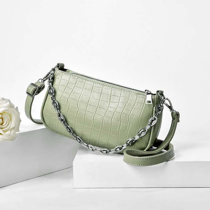 Custom-made new all-PU crocodile pattern chain crossbody bags for both domestic and export sales Item Picture