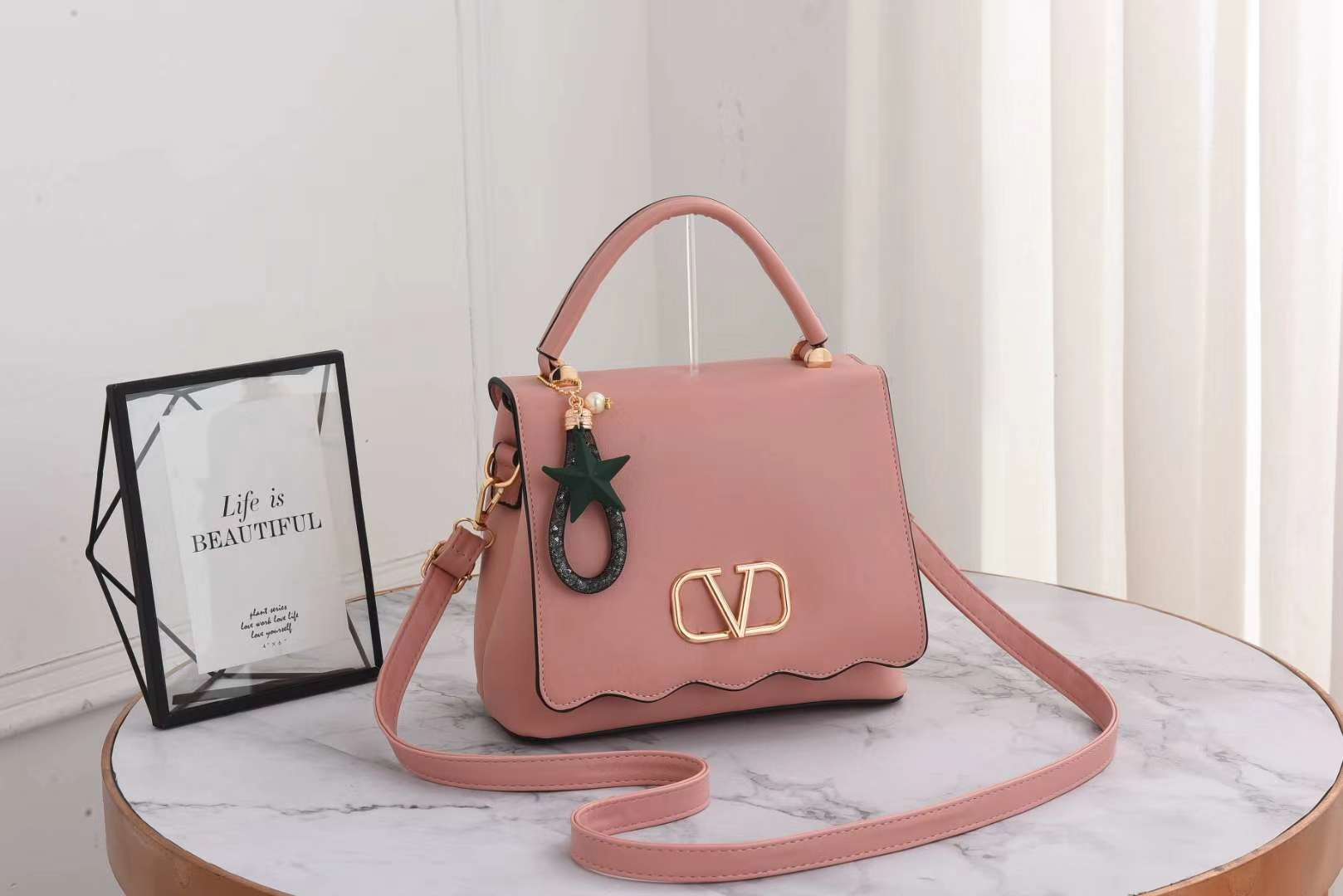 Custom-made new all-PU single-shoulder handbag letters for both domestic and export sales undefined