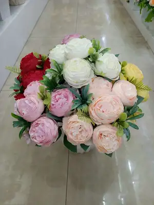 Living room imitation flower fake flower, household fake flower decoration, 7-fork Korean hydrangea Persian mei wholesale thumbnail