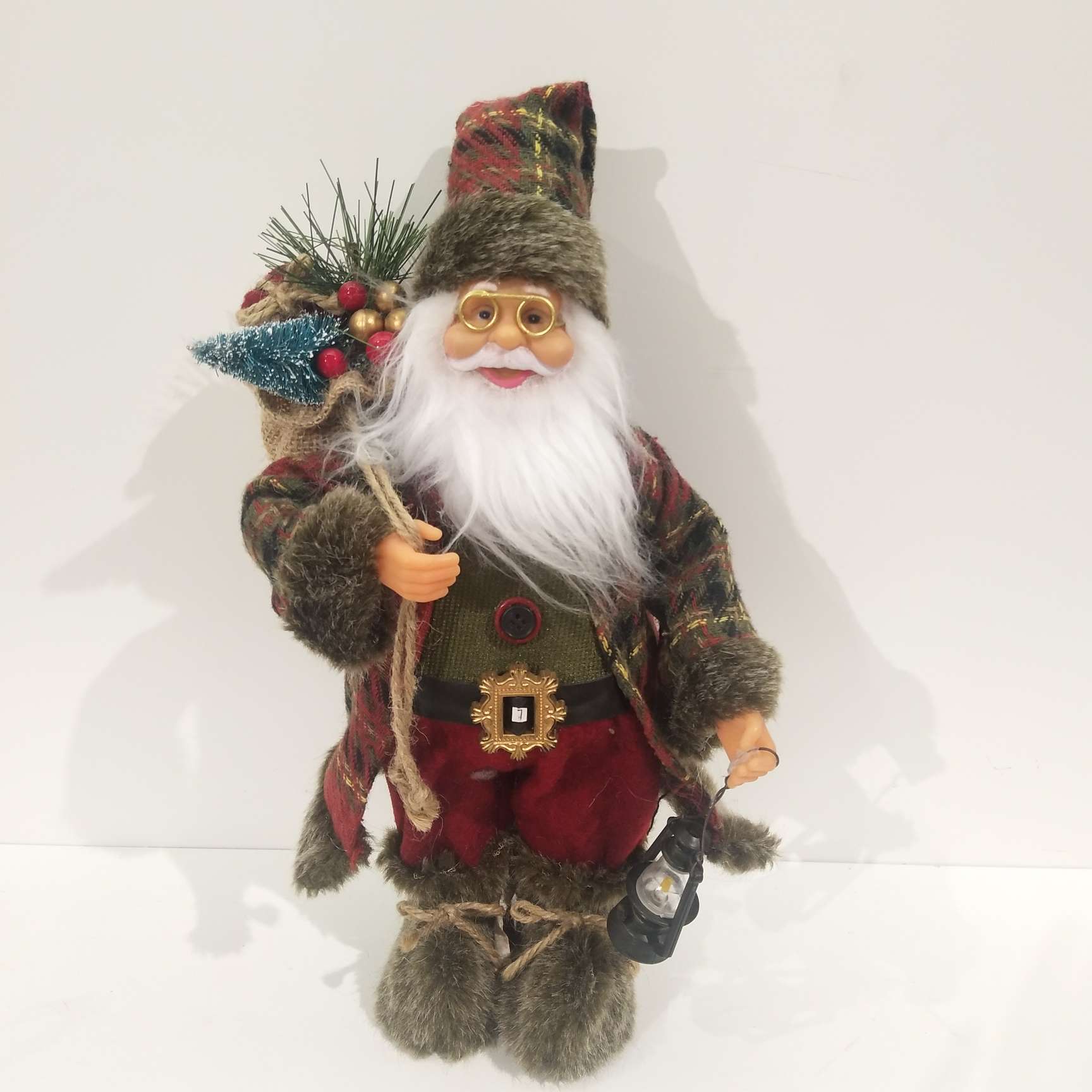 Santa Claus, luxury clothing, static ornaments, smiling face, oversized square checked clothes, like me oh! thumbnail