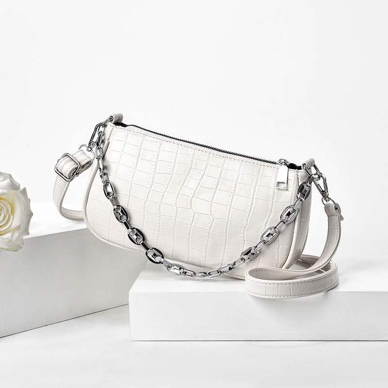 Custom-made new all-PU crocodile pattern chain crossbody bags for both domestic and export sales Specification image