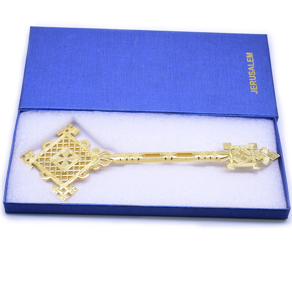 Golden hand-held cross Jerusalem Religious Prayer Ceremony supplies set Item Picture