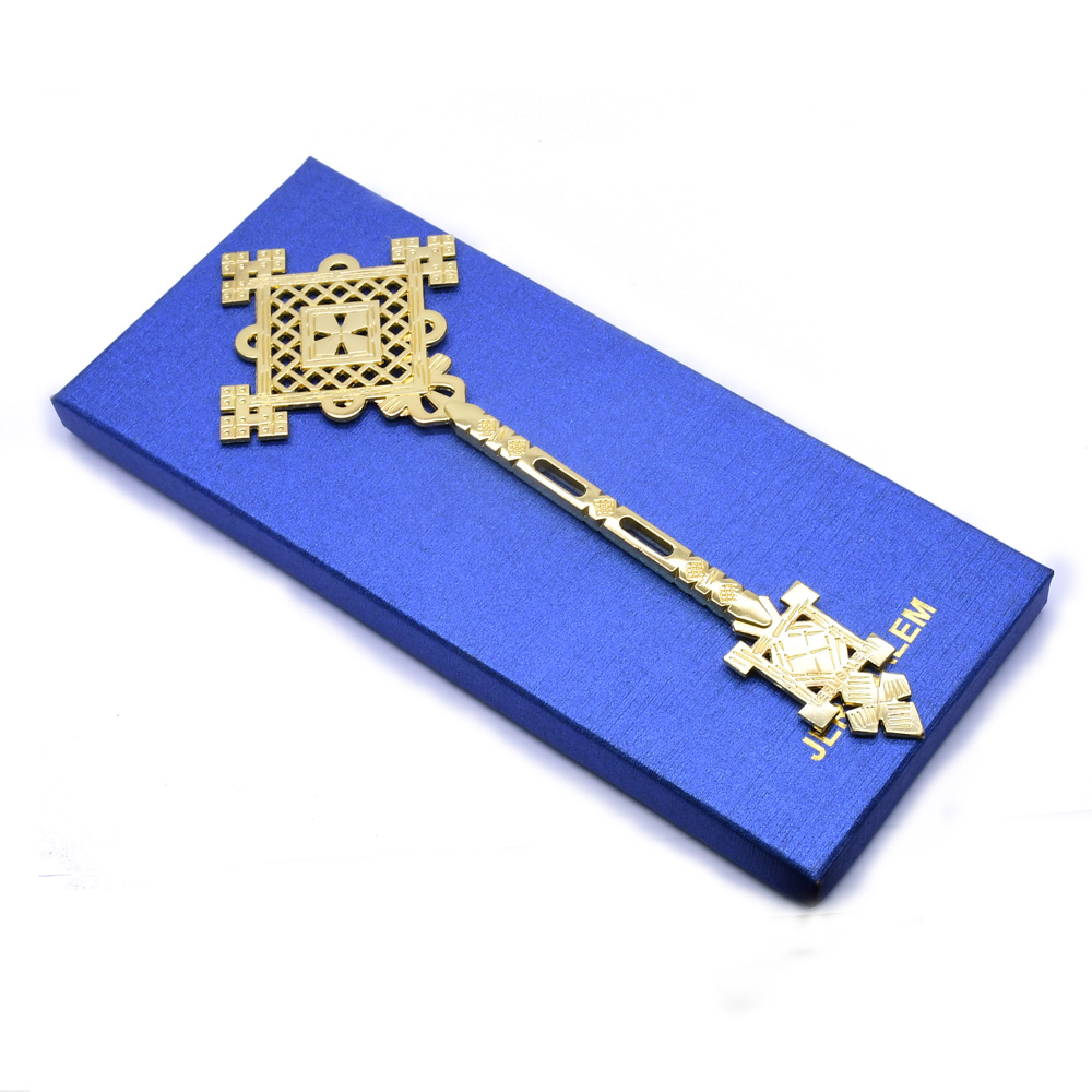Golden hand-held cross Jerusalem Religious Prayer Ceremony supplies set undefined