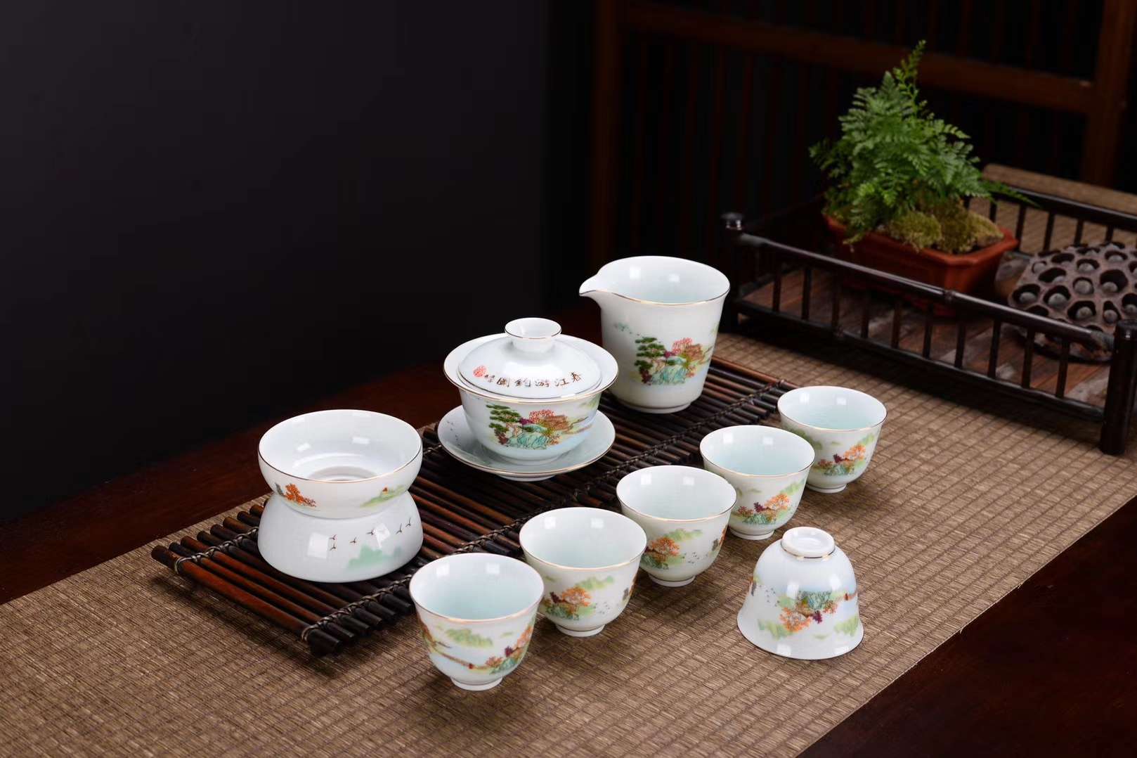Yiwu's quality Spring River Fishing tea sets detail image 1