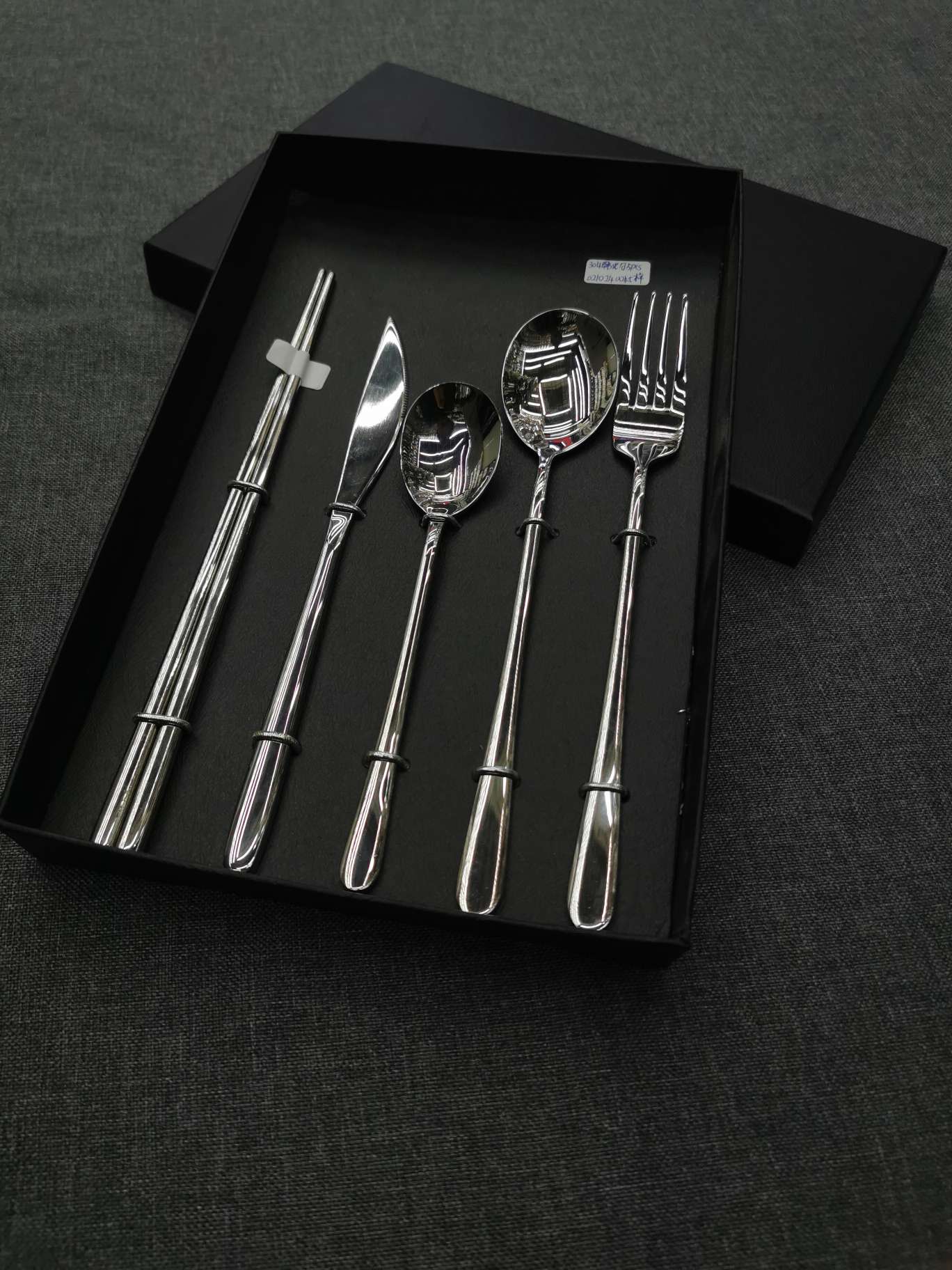 304 Korean spoon set of 5 pieces creative stainless steel spoon adult lovely web celebrity spoon household kitchen spoon long handle Korean spoon thumbnail