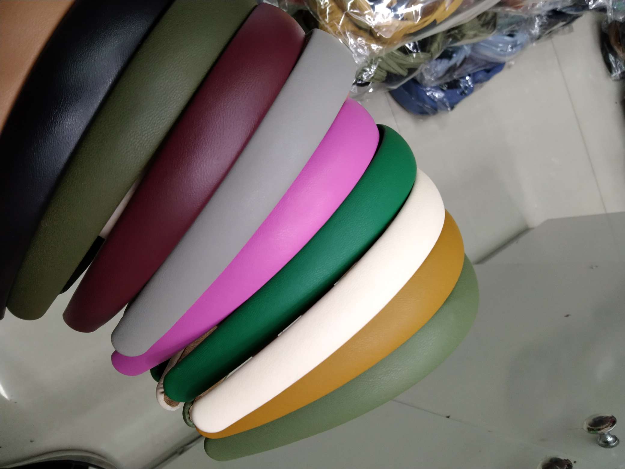 Color simple style Korean version wide hair band 2cm thumbnail
