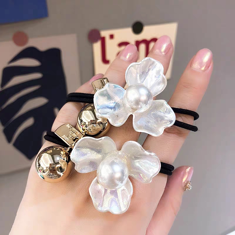 Butterfly Flower jewelry, leather band, shell flower
