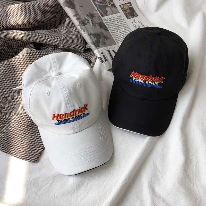 Collection of photos showing customers receiving trendy baseball caps with initials or other custom elements