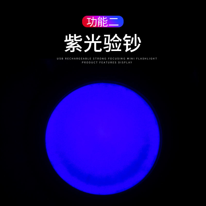 USB充电电筒+验钞+逗猫5图细节图
