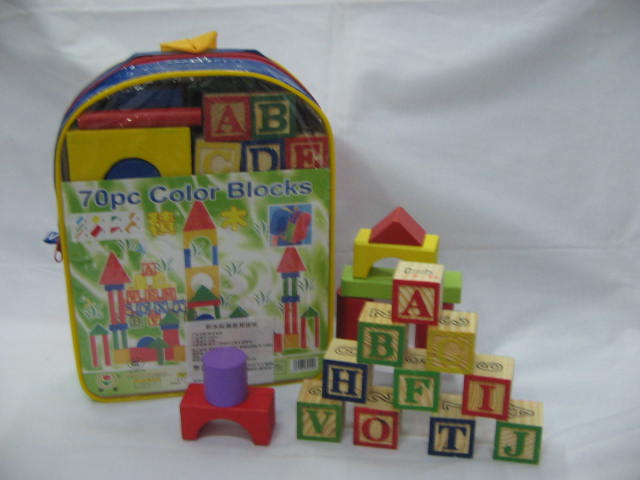 70 pieces of wooden, colorful and educational building blocks with printed letter patterns from Yiwu are good products that can help improve hand-eye coordination pic 1