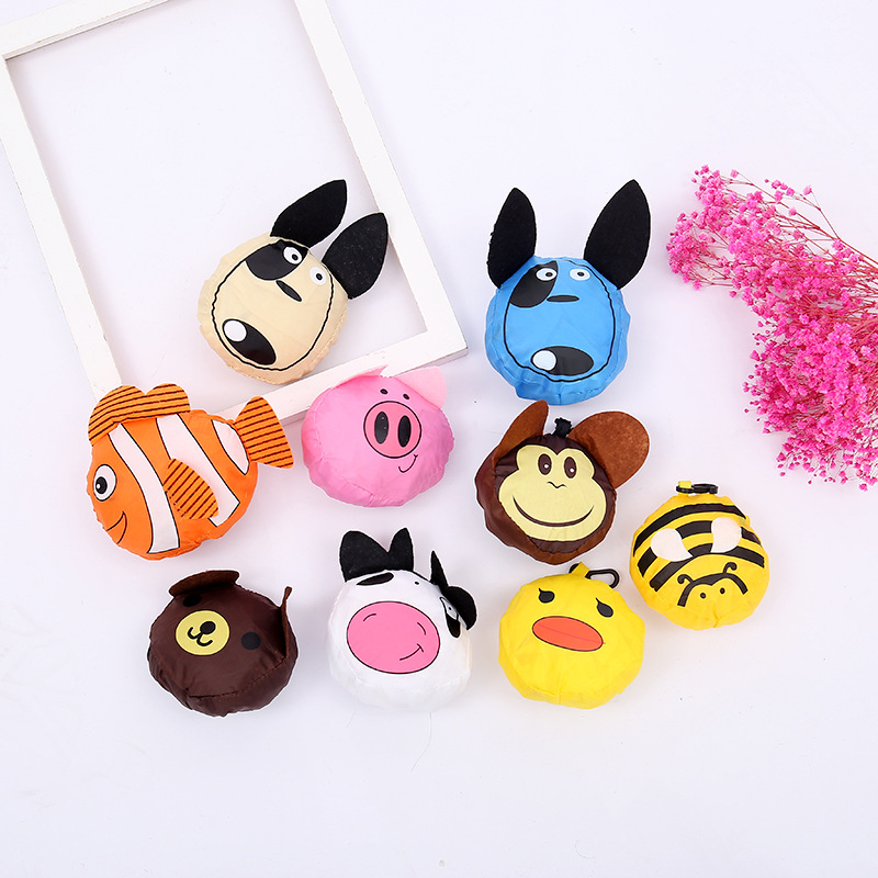 Creative cartoon animal gift bag for cute bear folding shopping bag polyester eco-bag manufacturer customized thumbnail
