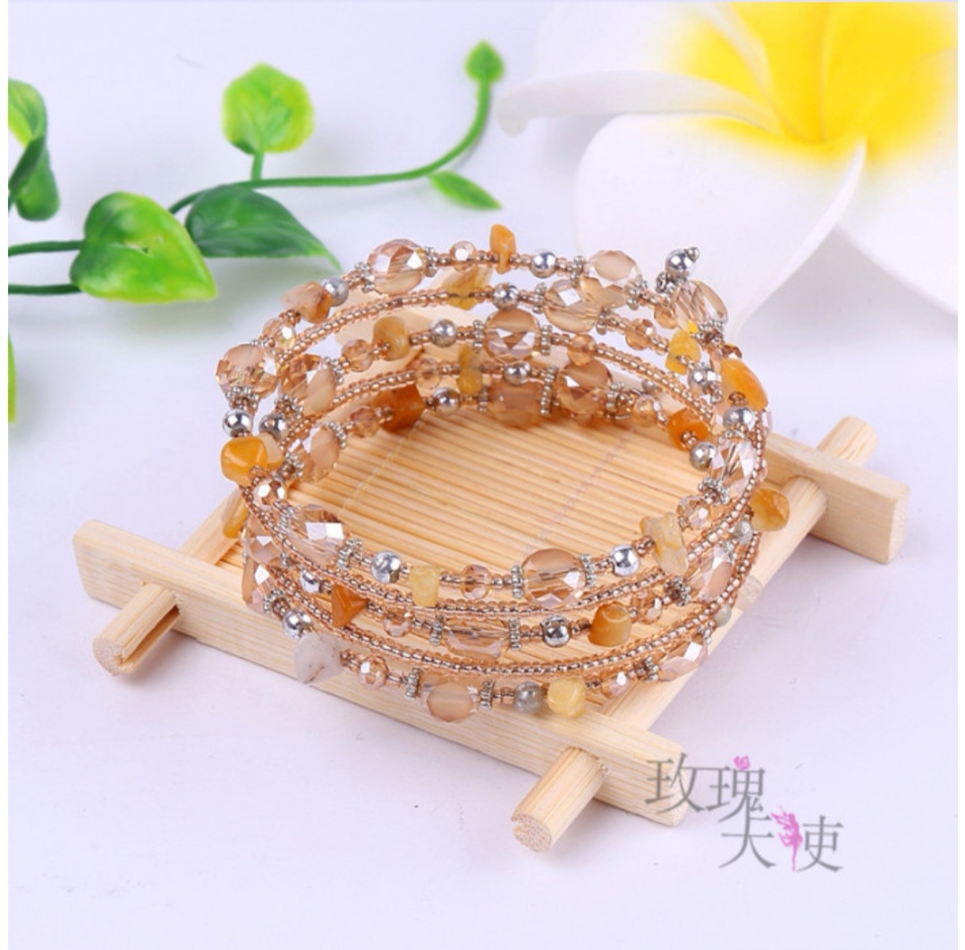 A popular Korean-style natural stone multi-ring bracelet undefined