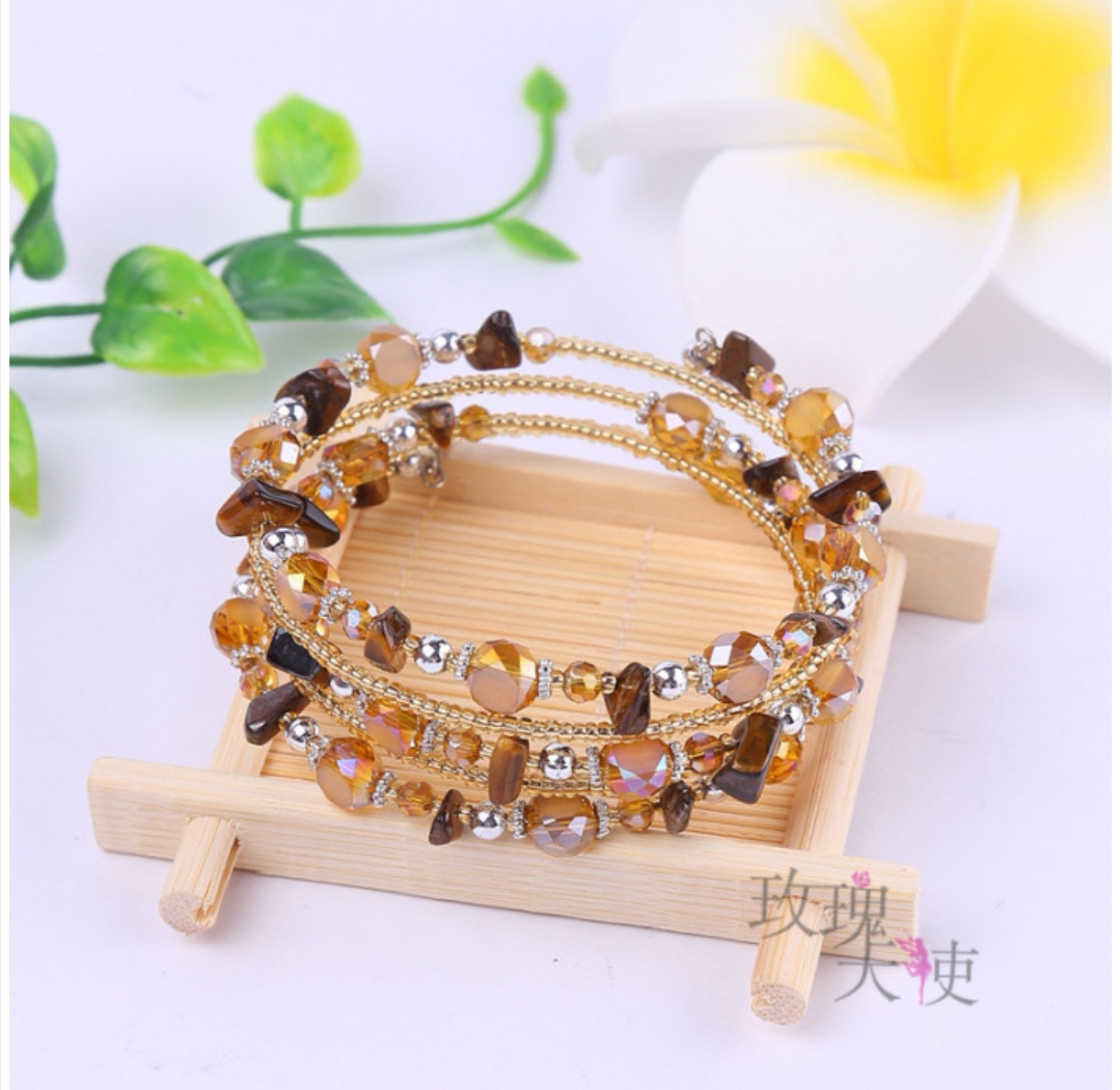 A popular Korean-style natural stone multi-ring bracelet undefined