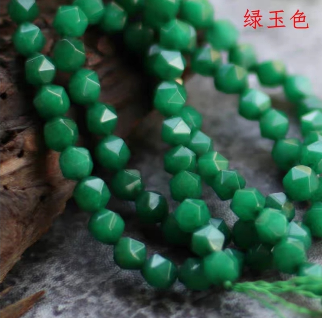 6-8mm natural white marble cut surface scattered beads and string strips, diamond-cut surface handmade material DIY jewelry accessories Item Picture