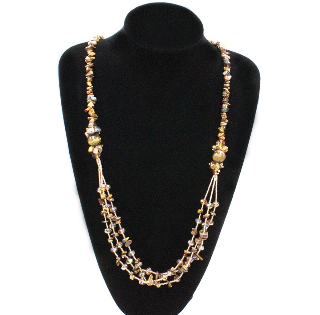 Wholesale of new European and American exaggerated long accessory chain hand-woven fresh and fashionable beaded necklaces details Picture