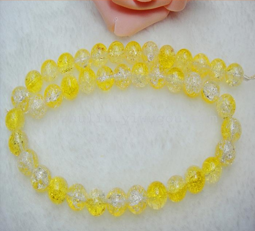 Rose Angel's best-selling gradient crystal floral round bead accessory semi-finished necklace Specification image