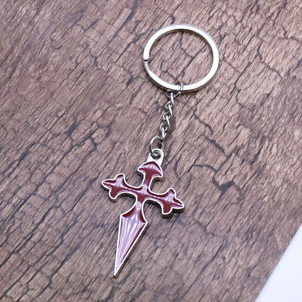 Red Cross keychain pendant ring, church sacred object gift Item Picture