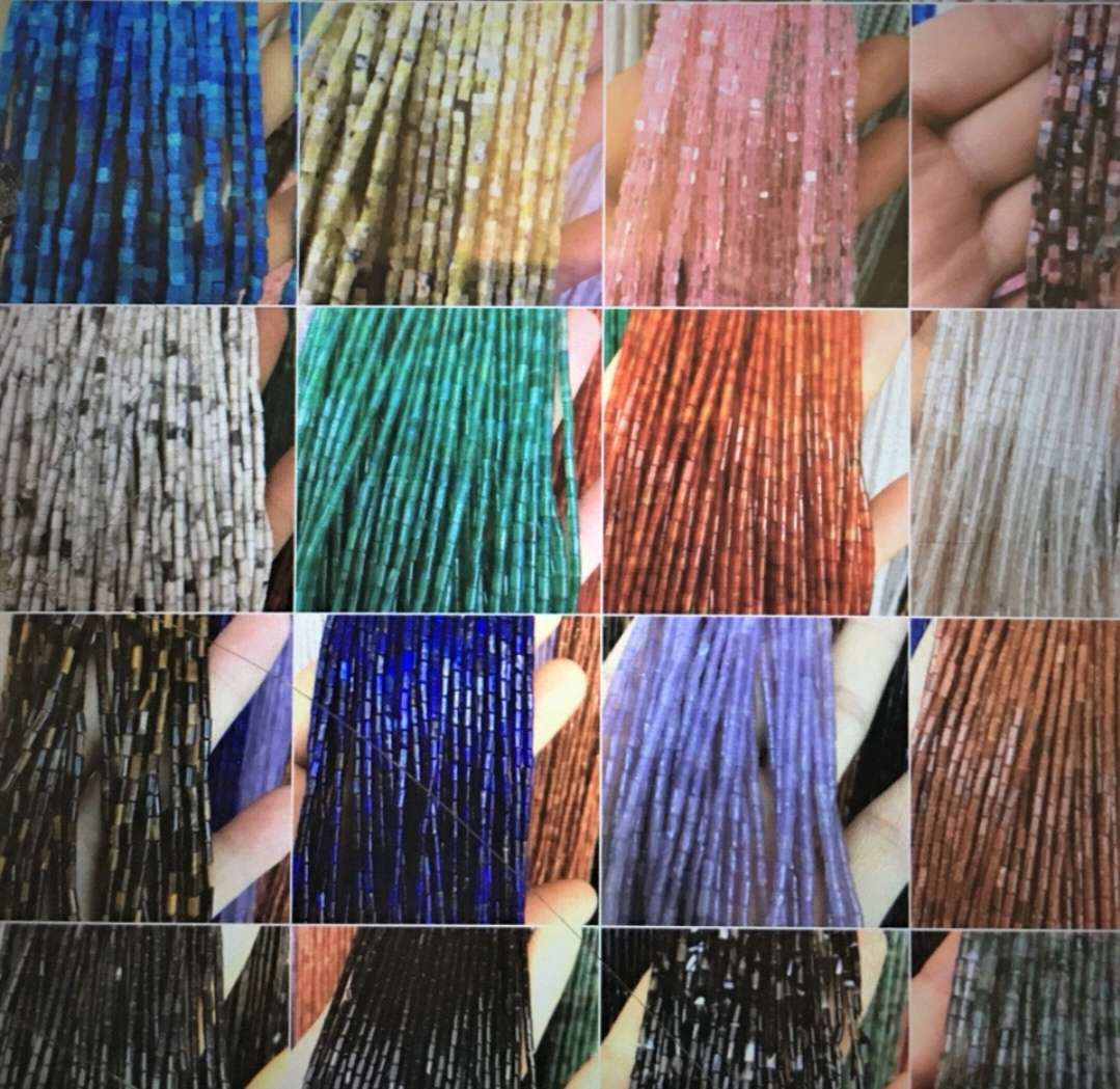 Natural 2*4mm bucket beads, turquoise, green agate, red agate, lapis lazuli, tiger-eye black agate, loose beads, long chain, DIY material by hand