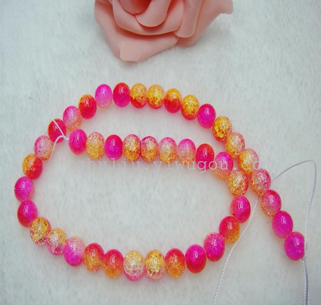 Rose Angel's best-selling gradient crystal floral round bead accessory semi-finished necklace undefined
