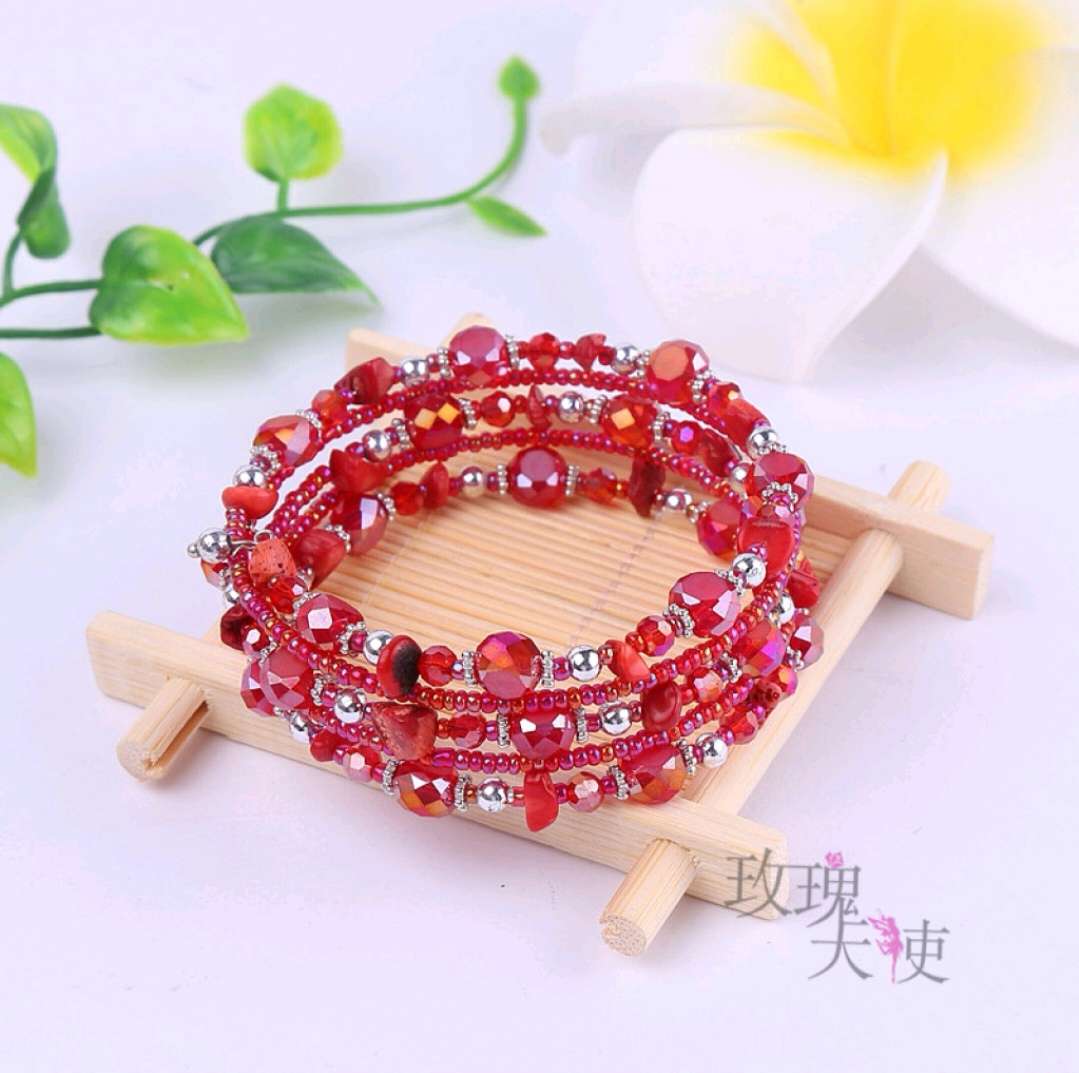 A popular Korean-style natural stone multi-ring bracelet details Picture