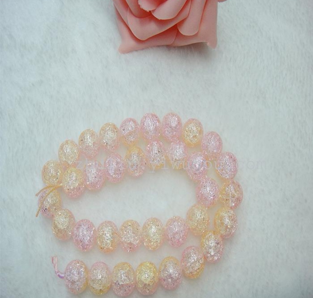 Rose Angel's best-selling gradient crystal floral round bead accessory semi-finished necklace Application Scenario