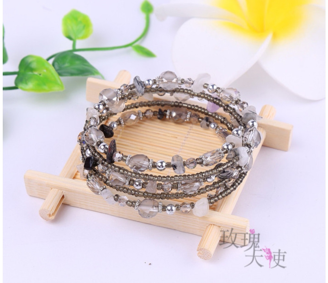 A popular Korean-style natural stone multi-ring bracelet undefined