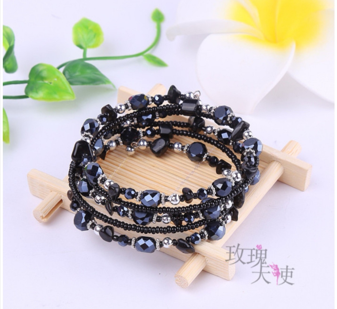 A popular Korean-style natural stone multi-ring bracelet Specification image